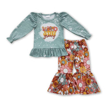 Load image into Gallery viewer, Stay groovy top floral pants girls clothing set