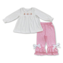 Load image into Gallery viewer, Pink Christmas tree top ruffle pants baby girls clothing