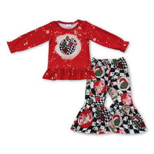 Load image into Gallery viewer, Ho ho ho green face jingle bell girls Christmas outfits