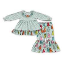 Load image into Gallery viewer, Polka dots tunic Christmas tree pants girls outfits