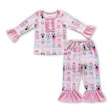Load image into Gallery viewer, Pink long sleeves ballet girls Christmas pajamas