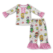 Load image into Gallery viewer, Long sleeves game princess baby girls pajamas