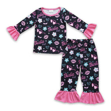 Load image into Gallery viewer, Flower glasses long sleeves baby girls party pajamas