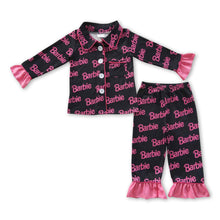 Load image into Gallery viewer, Heart pink pocket kids girls party pajamas