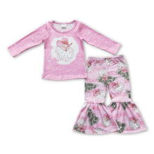Load image into Gallery viewer, Pink Howdy santa Christmas tree girls clothing