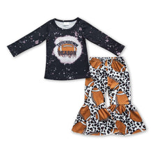 Load image into Gallery viewer, Touch down season leopard football black girls outfits