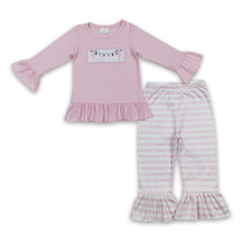 Load image into Gallery viewer, Pink Christmas lighting lineman girls clothing