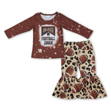 Load image into Gallery viewer, Brown top leopard football pants girls clothing