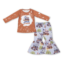 Load image into Gallery viewer, Farm fresh top chicken cow pig pants girls clothes