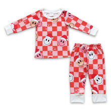 Load image into Gallery viewer, Christmas hat plaid snowflake girls pajamas