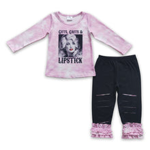 Load image into Gallery viewer, Pink bleached top hole leggings singer girls outfits