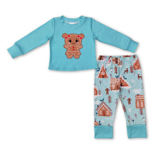 Load image into Gallery viewer, Gingerbread candy house kids girls Christmas pajamas