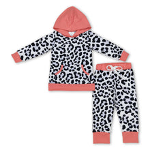 Load image into Gallery viewer, Leopard pocket hoodie pants girls fall winter outfits