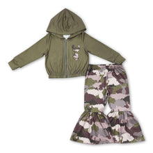 Load image into Gallery viewer, Deer zipper hoodie camo pants girls hunting clothes