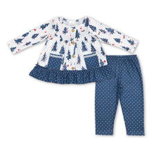 Load image into Gallery viewer, Christmas tree tunic polka dots leggings girls Christmas clothes