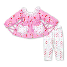 Load image into Gallery viewer, Candy cane pocket tunic leggings girls Christmas clothing