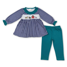 Load image into Gallery viewer, Horse cow tractor plaid tunic leggings farm girls outfits