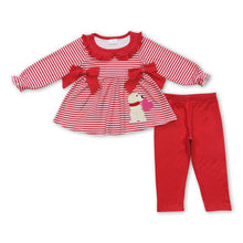 Load image into Gallery viewer, Dog heart red stripe tunic leggings girls valentine's outfits