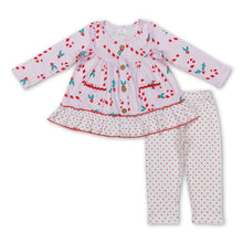 Load image into Gallery viewer, Candy cane pockets tunic leggings girls Christmas outfits