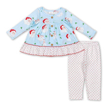 Load image into Gallery viewer, Santa pockets tunic leggings girls Christmas outfits