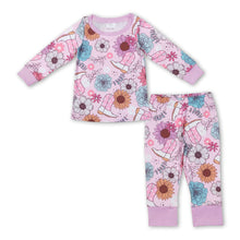 Load image into Gallery viewer, Pink flower boots western girls pajamas