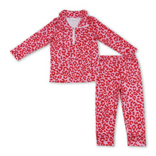 Load image into Gallery viewer, Pink leopard pullover pants kids girls valentine's outfits