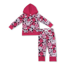Load image into Gallery viewer, Cowgirl smile flower heart girls valentines hoodie set