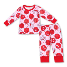 Load image into Gallery viewer, Heart smile long sleeves kids girls valentine's pajamas