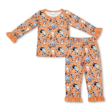 Load image into Gallery viewer, Long sleeves floral dog top pants girls pajamas