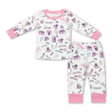 Load image into Gallery viewer, Pink long sleeves Happy birthday cake gift girls pajamas