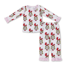 Load image into Gallery viewer, Long sleeves pink stripe kids girls Christmas pajamas