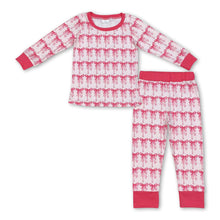 Load image into Gallery viewer, Long sleeves pink bow kids girls pajamas
