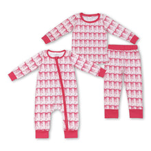 Load image into Gallery viewer, Long sleeves pink bow kids girls pajamas