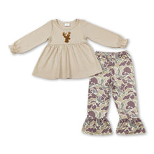 Load image into Gallery viewer, Deer tunic camo ruffle pants girls hunting clothing