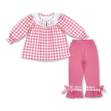 Load image into Gallery viewer, Pink plaid ballet tunic pants girls Christmas outfits