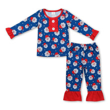 Load image into Gallery viewer, Long sleeves santa kids girls Christmas pajamas
