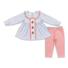 Load image into Gallery viewer, Plaid gingerbread tunic leggings girls Christmas outfits