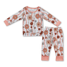 Load image into Gallery viewer, Long sleeves floral top pants kids girls clothing set