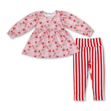 Load image into Gallery viewer, Gingerbread tunic stripe leggings baby girls Christmas clothing