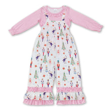 Load image into Gallery viewer, Pink top king ballet Christmas tree overalls girls clothes