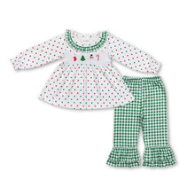 Load image into Gallery viewer, Polka dots snowman Christmas tree tunic pants girls clothes