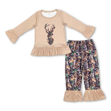 Load image into Gallery viewer, Long sleeves deer top camo pants kids girls clothing