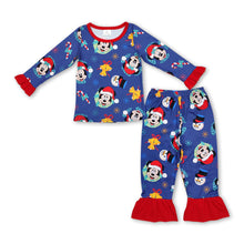 Load image into Gallery viewer, Snowman mouse Christmas hat kids girls pajamas
