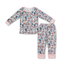 Load image into Gallery viewer, Pink long sleeves green face Christmas tree girls pajamas