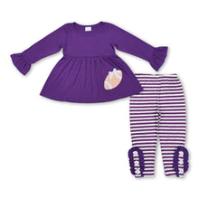 Load image into Gallery viewer, Purple long sleeves football tunic stripe leggings girls clothes