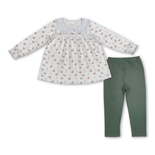 Load image into Gallery viewer, Long sleeves duck tunic olive leggings girls clothing