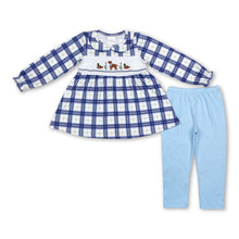 Load image into Gallery viewer, Long sleeves duck dog plaid tunic leggings girls clothing