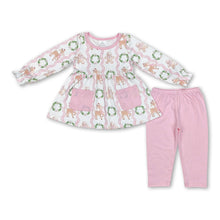 Load image into Gallery viewer, Pink gingerbread deer tunic leggings girls Christmas clothes