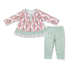 Load image into Gallery viewer, Pink bow berry tunic green plaid leggings girls Christmas set