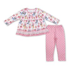 Load image into Gallery viewer, Pink candy cane Christmas tree dog tunic leggings girls clothes